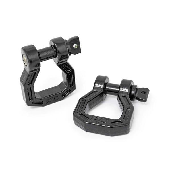 Rough Country Black Steel DRing Shackle Set Pair RS118