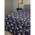 thumbnail image 2 of Navy and Blush Down Alternative Comforter, Tropical Flower Bouquets and Flying Hummingbirds Tiny Little Hearts, Microfiber Quilt for All Season, 5 Sizes, Indigo Green Pink, by Ambesonne, 2 of 3