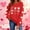 Red, variant on GuzomFashion Valentine's Day Womens Hot Pink Heart Print Sweatshirt, Cute Romantic Crew Neck Long Sleeve, 100% Polyester Relaxed Fit for Daily Loungewear,Size XL