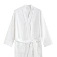 thumbnail image 4 of SHTXOZHI Mens Long Sleeve Robes Adjustable Tie Belt Bathrobe V-Neck Spa Robe Winter Textured Sleepwear with Pocket, 4 of 4
