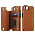 thumbnail image 7 of for iPhone 16e Wallet Case with Card Holder, Magnetic Back Folio PU Leather Purse Case for Women Girls, RFID Blocking Protective Flip Stand Phone Cover for iPhone 16e, Brown, 7 of 7