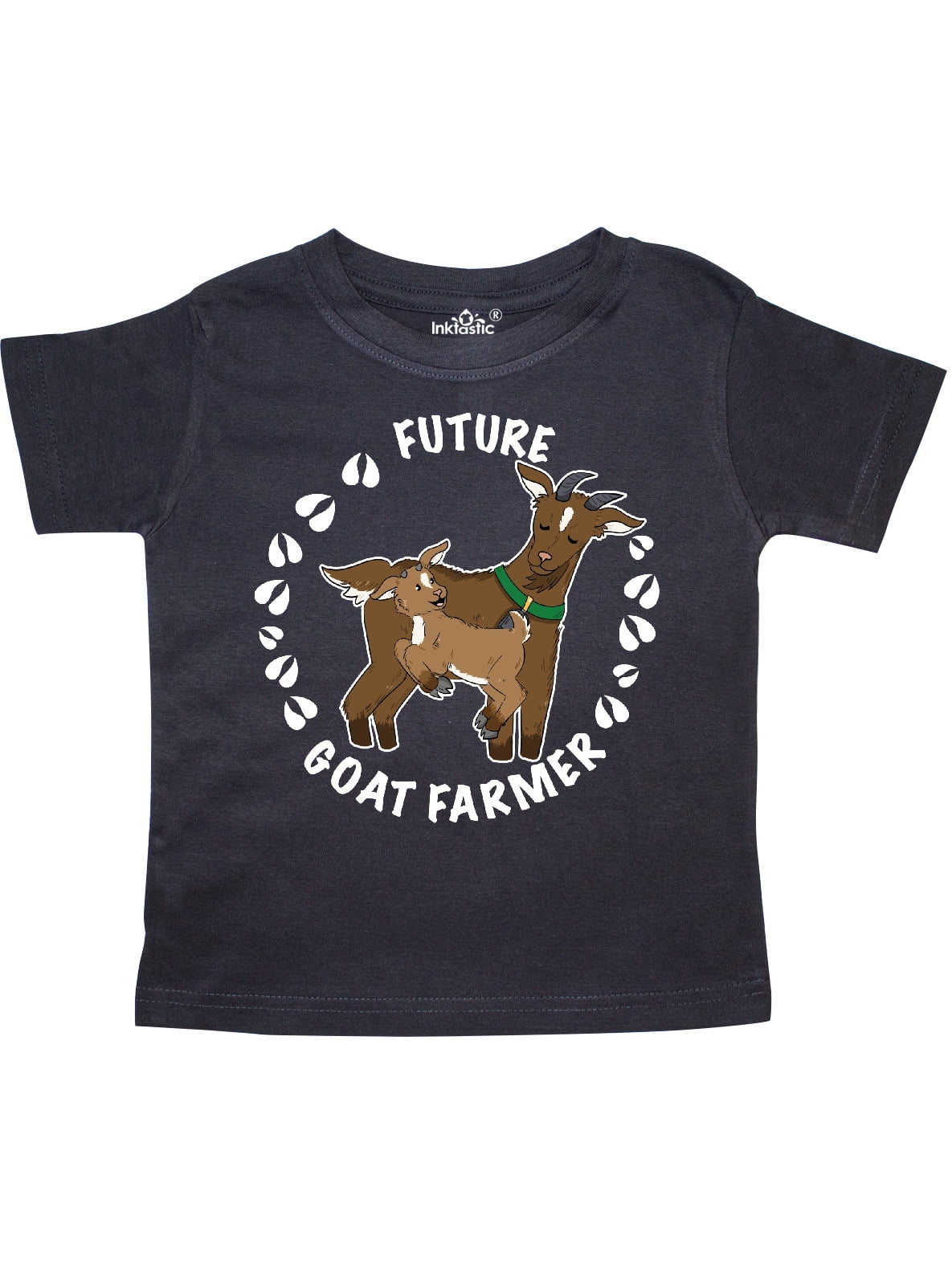 inktastic Future Goat Farmer with Cute Goats and Hoof Prints Baby T-Shirt