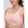 thumbnail image 4 of Wingslove Women's Sports Bra Full Coverage Wireless Bra Plus Size High Impact Non Padded Workout Bra,Pink 42DDD, 4 of 12