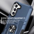 thumbnail image 6 of Allytech for Samsung Galaxy S23 FE Phone Case with Ring Holder, Anti-Fingerprint Non-slip Anti-Drop Heavy Duty Corner Protection Rotating Ring Stand Cover Case for Samsung S23 FE 5G 6.4", Blue, 6 of 10