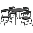 thumbnail image 3 of (2 pack) Emma + Oliver Kids Black 5 Piece Folding Activity Table and Chair Set for Home & Daycare, 3 of 11