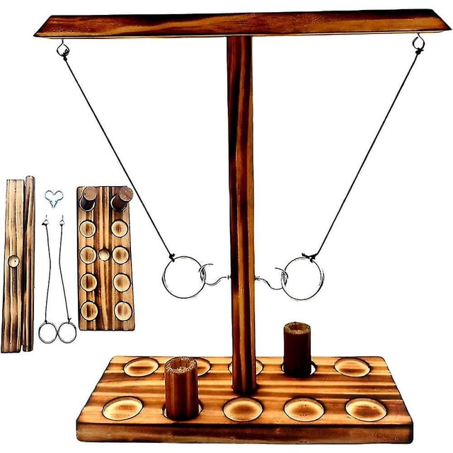 Juegos de lanzamiento de anillos para adultos, juegos de patio, decoración de patio, juegos de interior al aire libre, juego de gancho y anillo de madera para bares, hogar, fiesta,