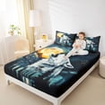 thumbnail image 4 of Homewish Western Magic Wolf Twin Sheet Sets for Kids, Psychedelic Moon Sun Twin Fitted Sheet, Rustic Jungle Flat Sheet, Breathable Home Decor, 3pcs, 4 of 7