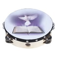 thumbnail image 1 of Purple Tambourine, Handheld Percussion, Compact For Concert Party  20cm, 1 of 8