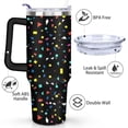 thumbnail image 3 of 40oz Abstract Geometric Pattern Stainless Steel Flip Straw Tumbler Spill Proof Travel Cup Double Wall Vacuum Insulated Coffee Mug with Top Handle, 3 of 6