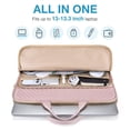 thumbnail image 5 of BAGSMART Laptop Sleeve Protective Case for 13-13.3" Notebook, Soft Padded Zipper Cover Carrying Computer Bag Compatible with 14" MacBook Air Pro, Pink with Handle, 5 of 8