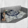 thumbnail image 6 of Adventure Soft Flannel Fleece Blanket, Sea Compass and Storm Tattoo Design in Celtic Style Tsunami Waves and Wheel, Cozy Plush for Indoor and Outdoor Use, 70" x 90", Dark Blue White, by Ambesonne, 6 of 6