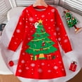 thumbnail image 3 of LNMQLPDBS 18-month-old Toddler's Christmas Dresses Christmas Dress for Girls Size 14-16 Christmas for Toddlers Flannel Dress Simple Wedding Dress, Red 1-2 Years, 3 of 4