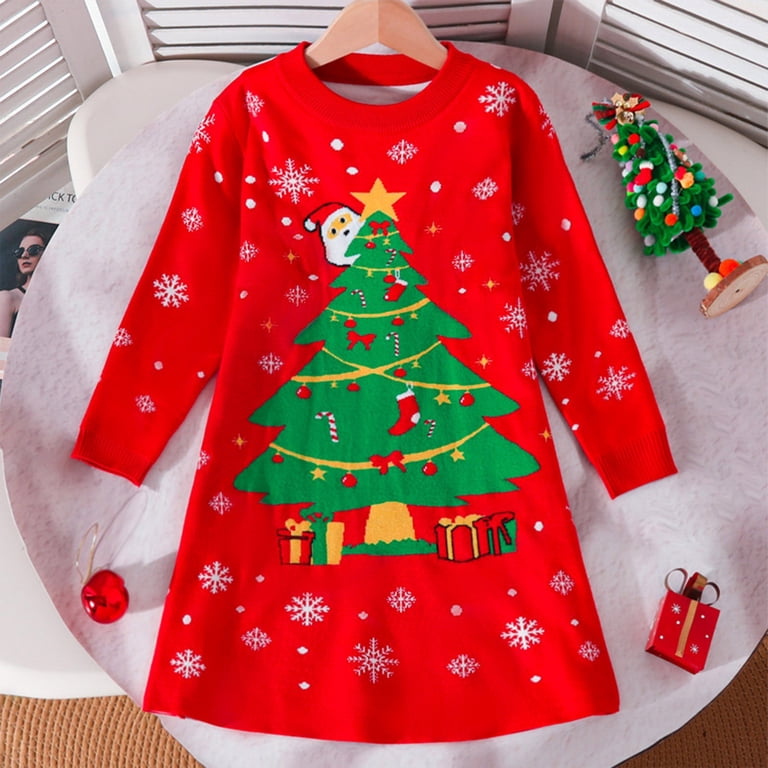 white christmas dresses Red Cat Christmas Dress main image 1