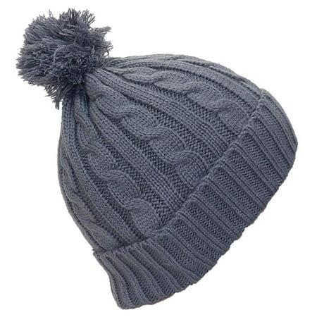 Best Winter Hats Women's Tight Cable Knit Cuffed Cap W/Pom (One Size) -