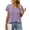 Purple, variant on Womens Plus Size Tops Ruffle Sleeve Lace-Up V-Neck Shirts Loose Fit Casual T-Shirts M-4X
