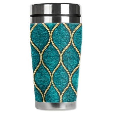 

Mugzie brand 16-Ounce Stainless Steel Travel Mug with Insulated Wetsuit Cover - Jade