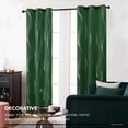 Deconovo Christmas Dark Green Wave Printed Blackout Curtains, Room