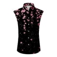 thumbnail image 4 of LWavelet Men's Sleeveless Hawaiian Shirt Ditsy Floral Button Down Casual Summer Vacation Top Pink 2XL, 4 of 5