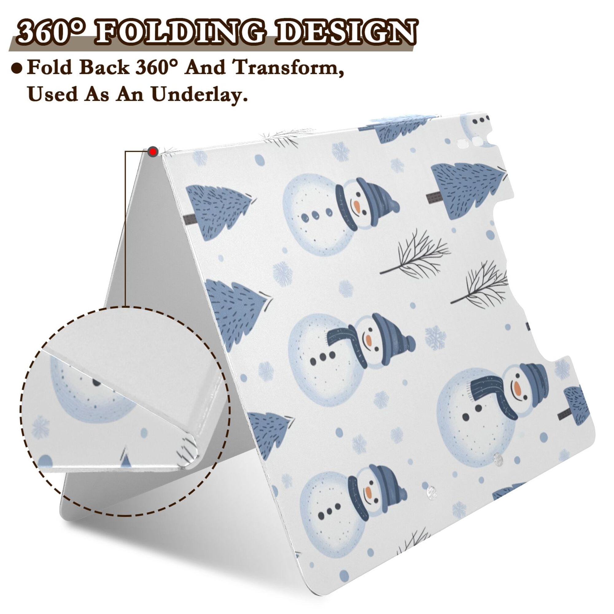 FORMRS A4 Clipboard Folder with Pen Holder Horizontal Foldable School Office Binder, Cartoon Snowmen