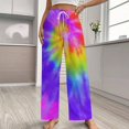 thumbnail image 2 of Colorful Tie-dye Swirl_1 Pajamas Leisure Trousers Soft Warm Sleepwear Bottoms Loose Retro Nightwear, 2 of 6