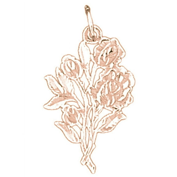 14K Rose Gold Flower Pendant - 25 mm