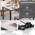 thumbnail image 4 of PORKISS 3 Piece Dining Table Set for 4, Faux Marble Kitchen Table Set with 2 Velvet Leather Benches, Space Saving Breakfast Nook Set for Small Spaces, White+Gray+Black, 4 of 9