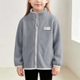 thumbnail image 4 of Mifsaly Boys Girls Fleece Jacket Full Zip Stand Collar Warm Winter Coat with Pockets Kids Everyday Casual Cozy Thermal Outerwear, 4 of 9