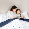 thumbnail image 5 of jejeloiu Blue Bowtie Love Queen Comforter Set,Cute Ribbon Bowknot Bedding Comforter Set For Girl Teens Reversible 3-Piece, 5 of 8