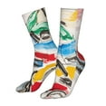 thumbnail image 5 of Salouo Colorful Abstract Bumper Cars Pattern Fun Novelty Crew Socks,Casual Athletic Socks Neutral Socks, 5 of 7