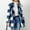 Navy, variant on Flannel Plaid Jackets for Women, Lapel Button Fleece Cardigan Coat, Fall Winter Long Sleeve Tops with Pockets