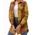 thumbnail image 2 of Lovito Women Long Sleeve Loose Plus Size Blouse Muslim Casual Plaid Tops Cotton Fashion Shirts, 2 of 5