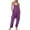 Purple, variant on jsaierl Plus Size Rompers for Women Casual Cold Shoulder Jumpsuit Solid Suspender Jumpsuits Wide Pocket Leg Pant