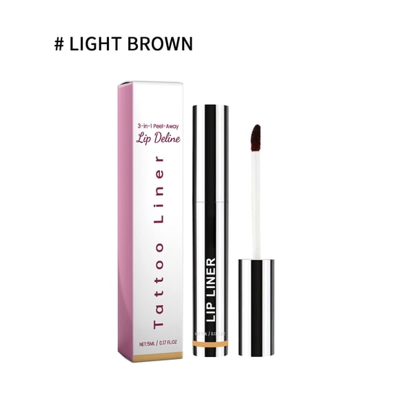 Alvantor Lip Liner, Long Lasting Waterproof Peel Off Lip Stain, Highly Pigmented Color and Transfer Proof Matte Finish, Light Brown 0.17fl.oz