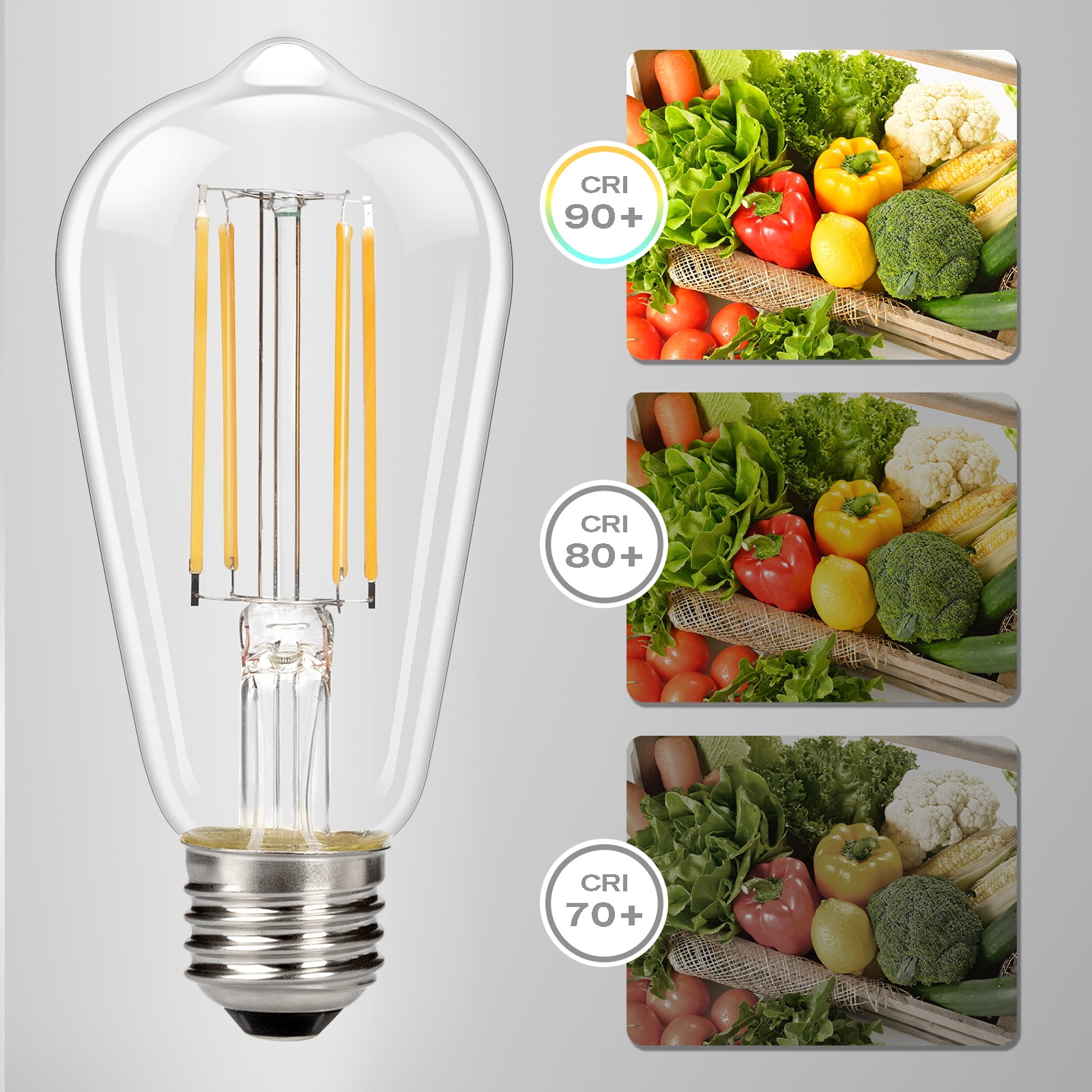 Leadleds LED 8W 100W Equivalent 2700K Warm White Decorative Light Bulbs, Enclosed Fixture Rated, 8-Pack