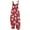 Vermilion, variant on Women's Sleeveless Christmas Printed Cotton Jumpsuit - Casual Loose-Fit Romper, Dark Red Size L