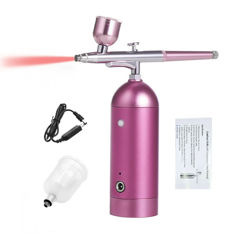 Prociv Airbrush Kit with Compressor, Auto Handheld Airbrush Gun with 0.3mm  Tip, Rechargeable, Portable Air Brushes for Painting, Tattoo, Nail Art,  Model Coloring, Makeup, Pink 