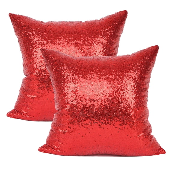 Funda de almohada decorativa YOUR SMILE, paquete de 2 unidades, 45 x 45 cm, color rojo