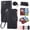 Black, variant on For Samsung Galaxy A37 5G 6.7" Wallet Case Magnetic Flip Cover Multi-Card Slots Zipper Pocket With Circular Buckle Detachable Shoulder Strap And Wrist Strap,Pink,For Galaxy A37 5G