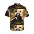 thumbnail image 3 of Daiia Forest Panda Hawaiian Shirt for Men Gentle Cotton Regular Short Sleeve Casual-3X-Large, 3 of 9