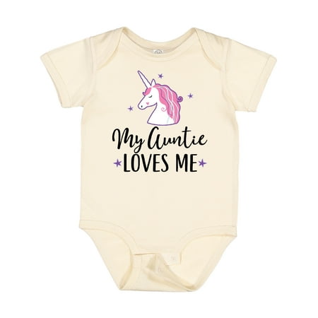 

Inktastic My Auntie Loves Me Unicorn Gift Baby Girl Bodysuit