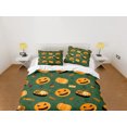 thumbnail image 2 of Calabaza halloween ropa de cama completa y funda de almohada, funda nórdica verde conjunto dormitorio, 2 of 4
