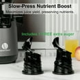 thumbnail image 4 of Ventray Slow Press Masticating Juicer with 5.1" Wide Feed Chute, Extra screw replacement, Includes Free Extra Auger - Black, 4 of 9