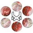 thumbnail image 1 of Posavasos para bebidas con soporte, juego de 6, posavasos de cerámica absorbentes estilo océano con base de corcho, sin rayar, 1 of 7