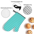 thumbnail image 5 of Oven Mitts and Pot Holders Set, Baking 4-Piece Set for Kitchen for Outdoor BBQ Mitts Heat Resistant Cooking, Blue Lines Pattern, 5 of 8