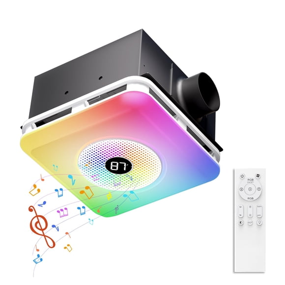 Extractor de baño BSEED con altavoz Bluetooth y luz LED