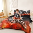 thumbnail image 3 of Castle Fairy Grunge Motocross Bike Bedding Comforter Set 7 Pieces for Youth, Intense Off-Road Graphic Full Bedding Set for Bedroom, Black Red,Black Reversible, 3 of 7