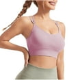 thumbnail image 2 of Womens Bras Fashion Women Solid Color Wireless Back Beauty Gathering Chest Cushion Ventilation Yoga Sports Bra Sports Bras for Women Summer Plus Size Bras for Women, 2 of 4