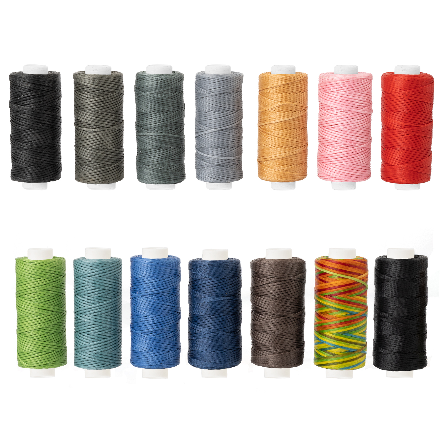 Wax Thread 15 Colors Waxed Cords Polyester Leather Sewing Thread Wax