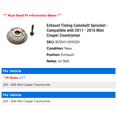 thumbnail image 2 of Exhaust Timing Camshaft Sprocket - Compatible with 2011 - 2016 Mini Cooper Countryman 2012 2013 2014 2015, 2 of 2