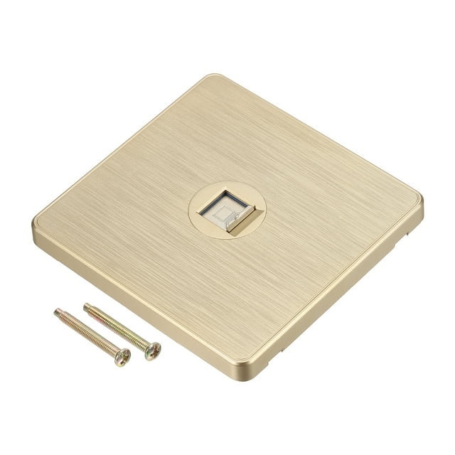 Unique Bargains Ethernet Socket Single Port RJ45 CAT6 Wall Plate Gold Tone for Ethernet Cable Networking Socket Box
